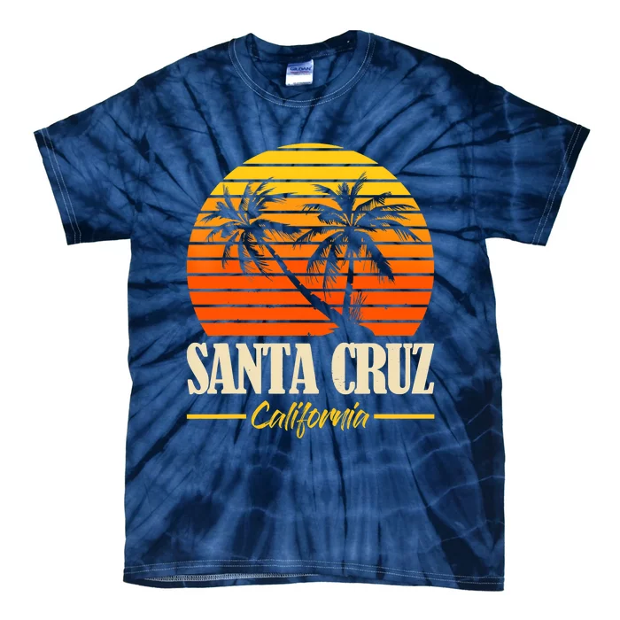 Santa Cruz California Retro Vintage Sunset Beach 70s 80s Tie-Dye T-Shirt