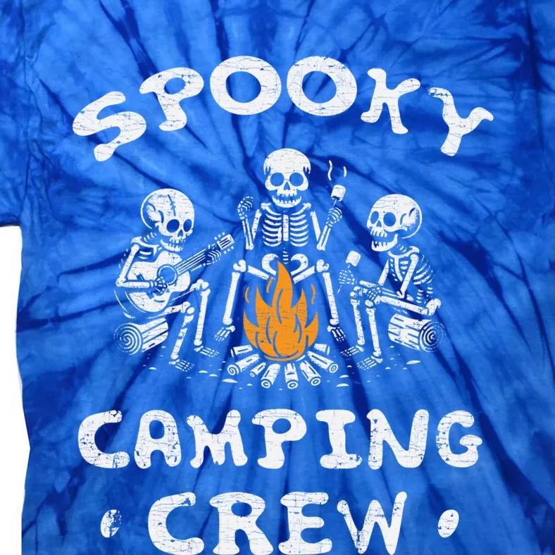 Spooky Camping Crew Halloween Camping Skeleton Campsite Gift Tie-Dye T-Shirt