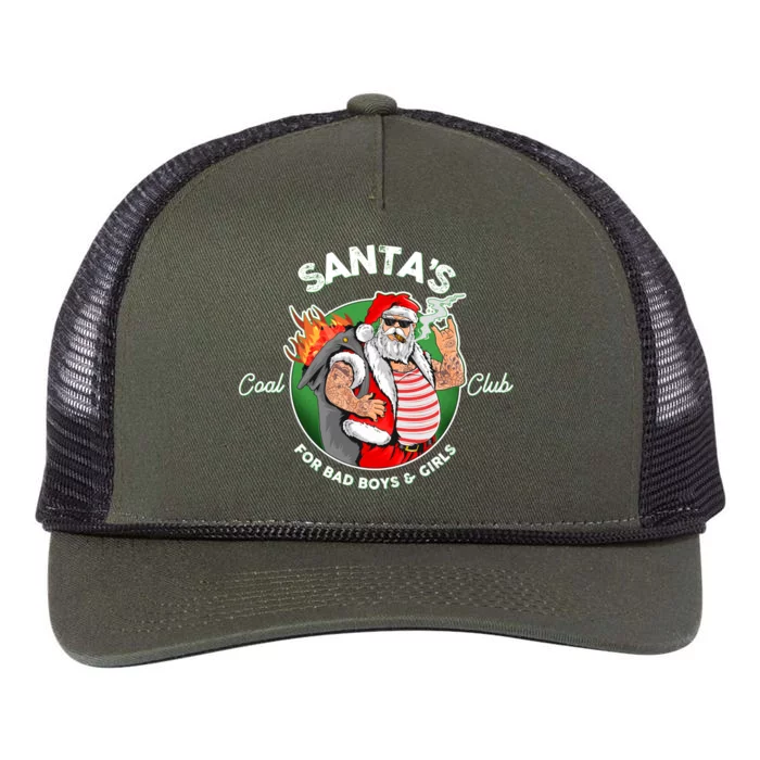 Santa's Coal Club For Bad Boys And Girls Retro Rope Trucker Hat Cap