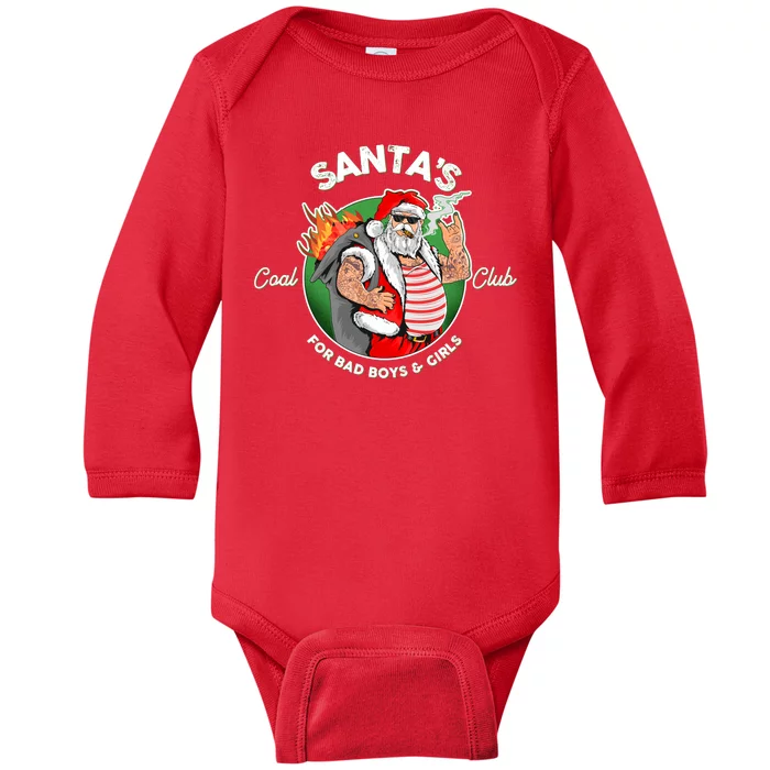 Santa's Coal Club For Bad Boys And Girls Baby Long Sleeve Bodysuit