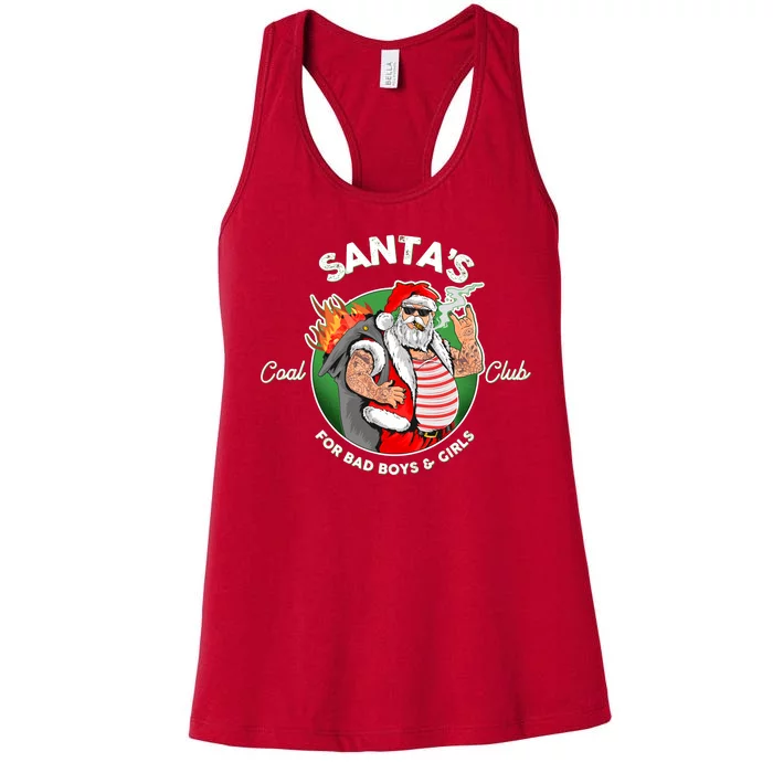 Santa's Coal Club For Bad Boys And Girls Women's Racerback Tank