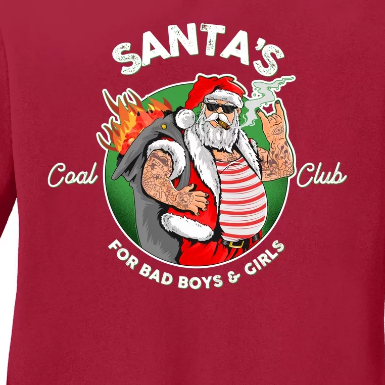 Santa's Coal Club For Bad Boys And Girls Ladies Long Sleeve Shirt