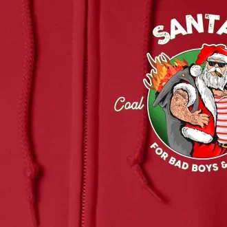 Santa's Coal Club For Bad Boys And Girls Full Zip Hoodie