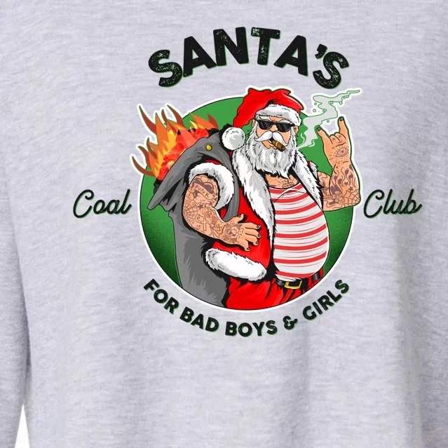 Santa's Coal Club For Bad Boys And Girls Cropped Pullover Crew