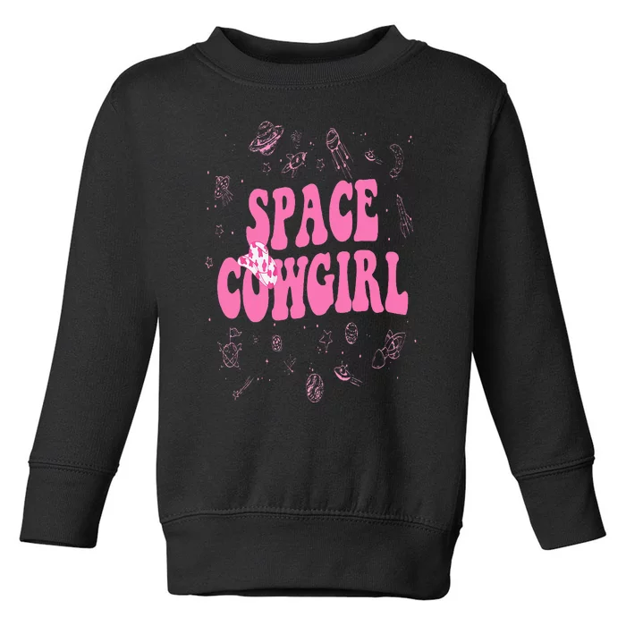 Space Cowgirl Costume For  Retro Groovy 70s Toddler Sweatshirt