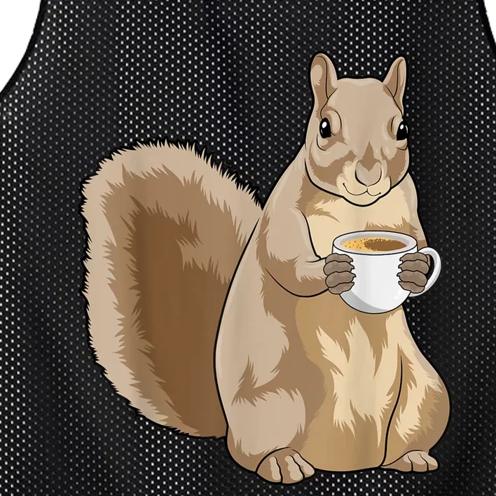 Squirrel Coffee Cup Mesh Reversible Basketball Jersey Tank