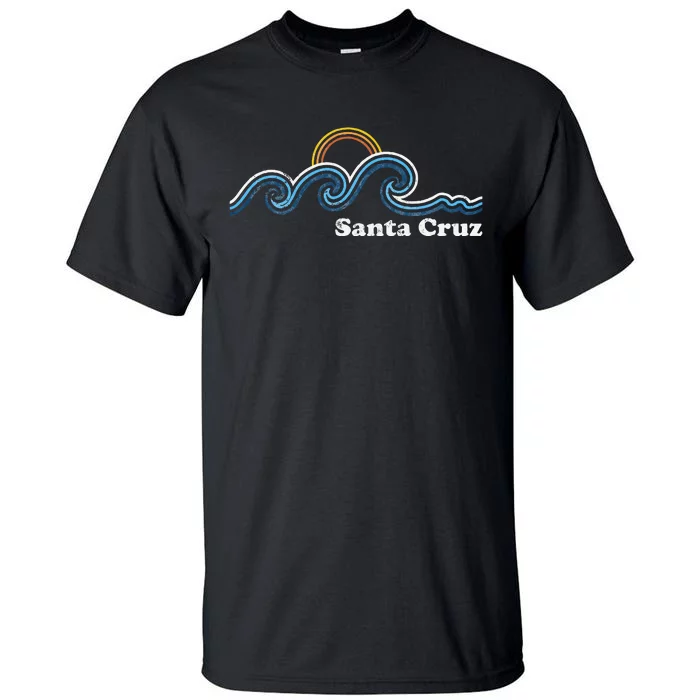 Santa Cruz California Ca Sufing Waves Sunset Beach Vintage Tall T-Shirt