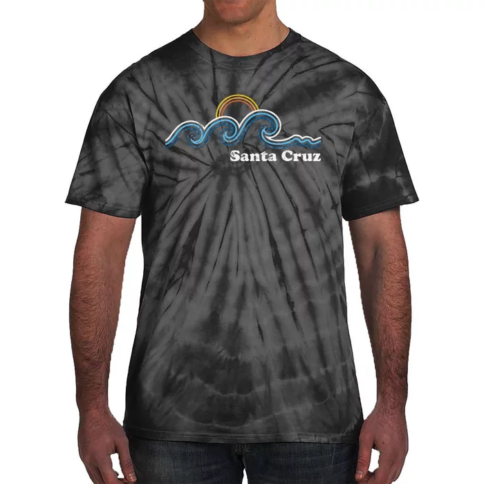 Santa Cruz California Ca Sufing Waves Sunset Beach Vintage Tie-Dye T-Shirt