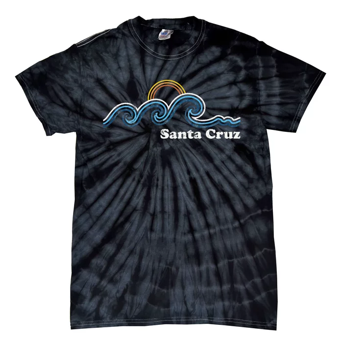 Santa Cruz California Ca Sufing Waves Sunset Beach Vintage Tie-Dye T-Shirt