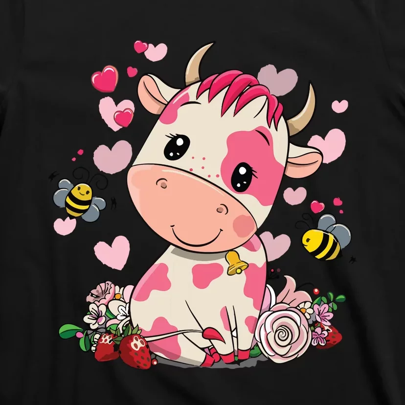 Strawberry Cow Cute Cow Pink Cow Pet T-Shirt