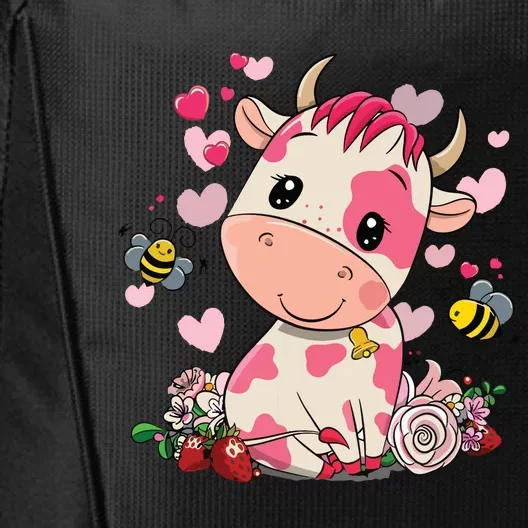 Strawberry Cow Cute Cow Pink Cow Pet City Backpack