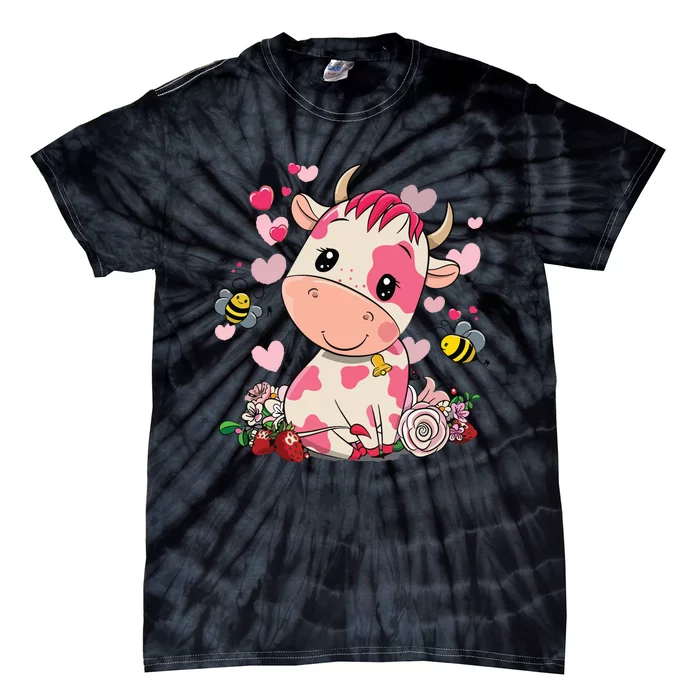 Strawberry Cow Cute Cow Pink Cow Pet Tie-Dye T-Shirt