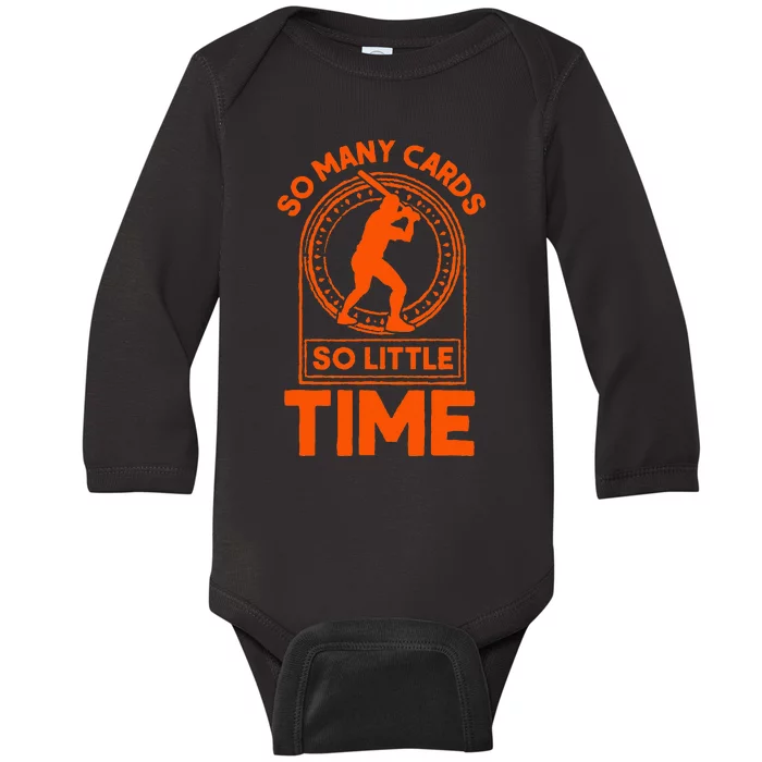 Sports Card Collector Baby Long Sleeve Bodysuit