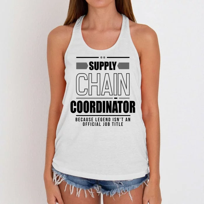 Supply Chain Coordinator Legend Job Title Women's Knotted Racerback Tank