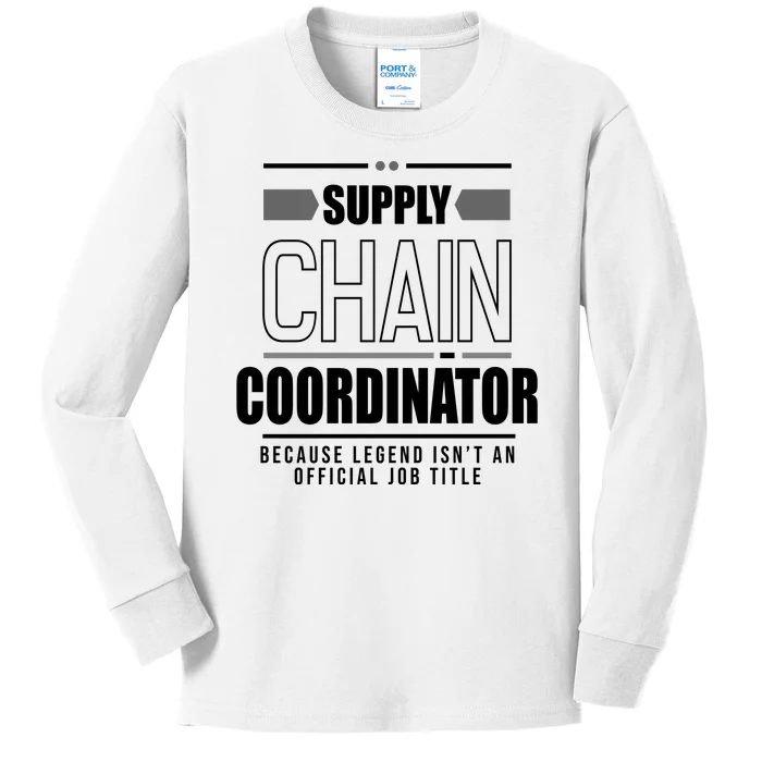 Supply Chain Coordinator Legend Job Title Kids Long Sleeve Shirt