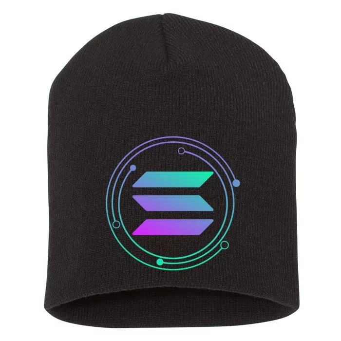 Solana Crypto Coin Currency Short Acrylic Beanie