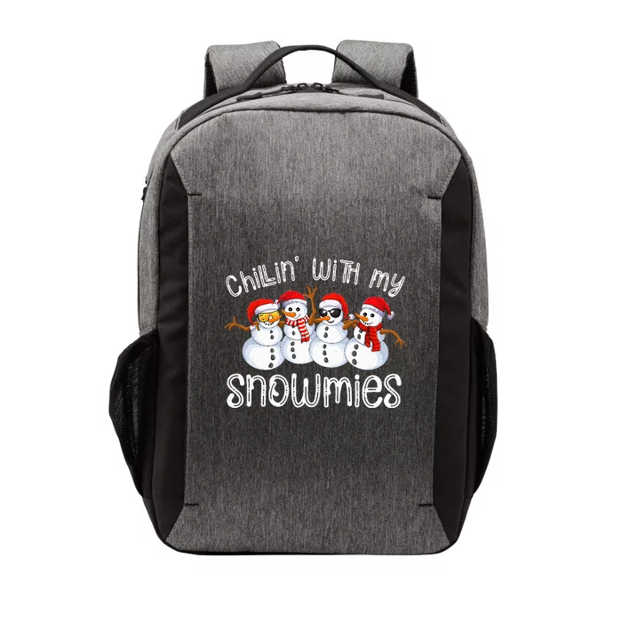 Snowman Christmas Chillin With My Snowmies Ugly Gift Vector Backpack