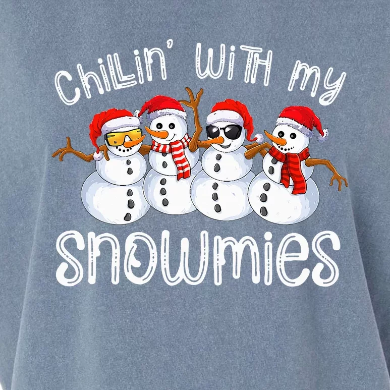 Snowman Christmas Chillin With My Snowmies Ugly Gift Garment-Dyed Women's Muscle Tee