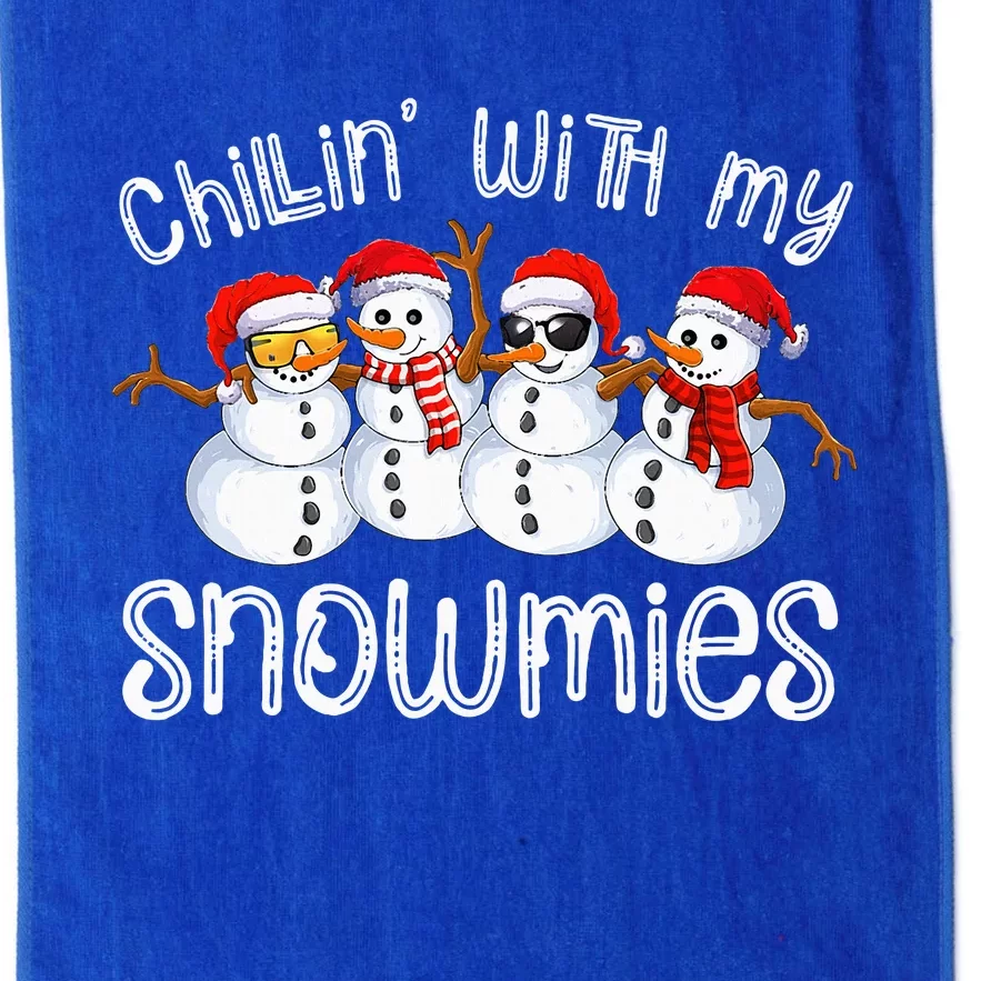 Snowman Christmas Chillin With My Snowmies Ugly Gift Platinum Collection Golf Towel