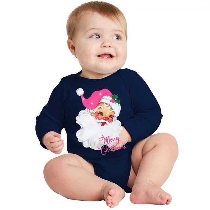 Santa Claus Christmas Design Baby Long Sleeve Bodysuit