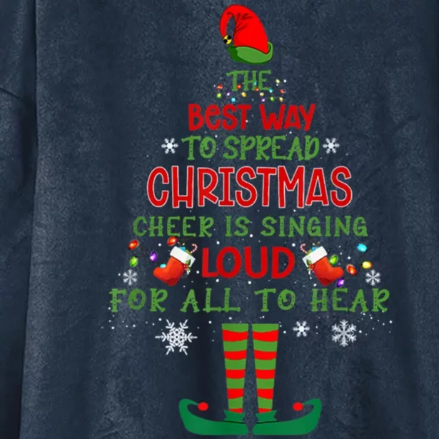 Spread Christmas Cheer Sing Out Loud Funny Festive Christmas Hooded Wearable Blanket