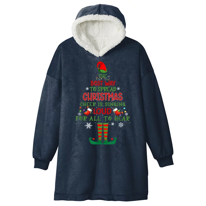 Spread Christmas Cheer Sing Out Loud Funny Festive Christmas Hooded Wearable Blanket