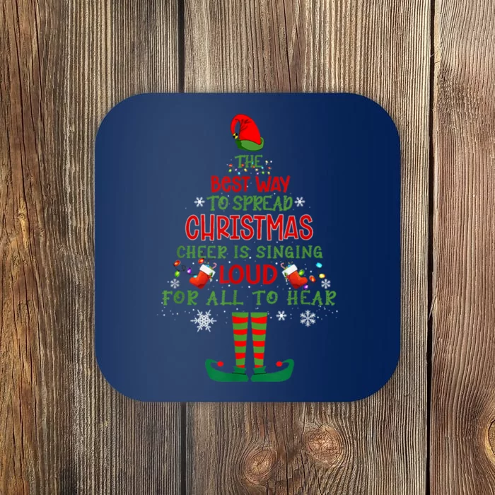 Spread Christmas Cheer Sing Out Loud Funny Festive Christmas Coaster