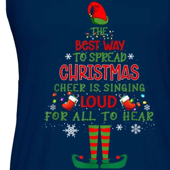 Spread Christmas Cheer Sing Out Loud Funny Festive Christmas Ladies Essential Flowy Tank