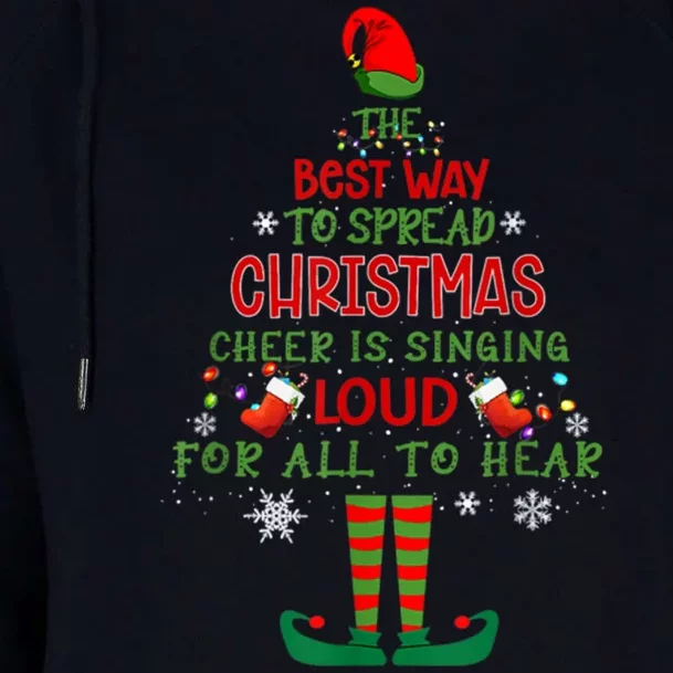 Spread Christmas Cheer Sing Out Loud Funny Festive Christmas Womens Funnel Neck Pullover Hood