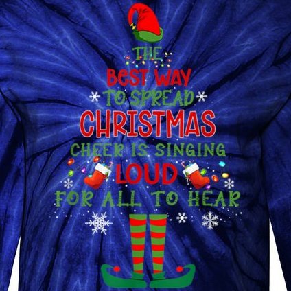 Spread Christmas Cheer Sing Out Loud Funny Festive Christmas Tie-Dye Long Sleeve Shirt