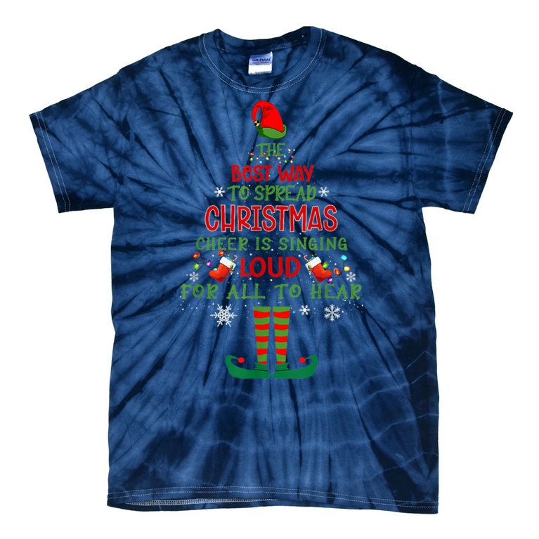 Spread Christmas Cheer Sing Out Loud Funny Festive Christmas Tie-Dye T-Shirt