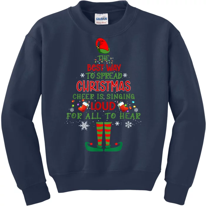 Spread Christmas Cheer Sing Out Loud Funny Festive Christmas Kids Sweatshirt