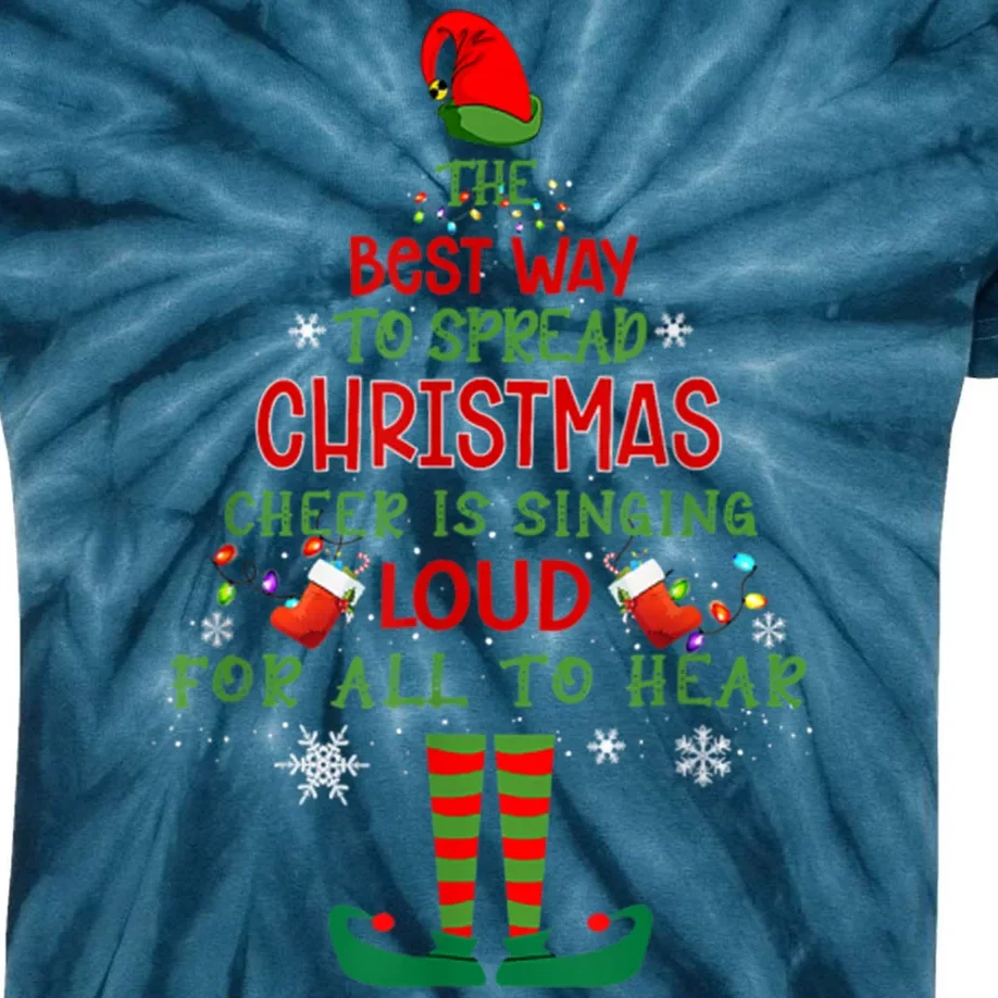 Spread Christmas Cheer Sing Out Loud Funny Festive Christmas Kids Tie-Dye T-Shirt