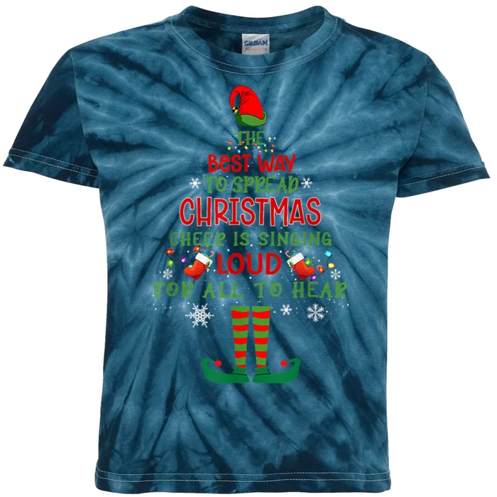 Spread Christmas Cheer Sing Out Loud Funny Festive Christmas Kids Tie-Dye T-Shirt