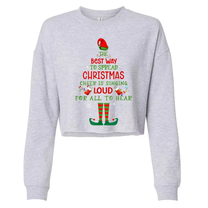 Spread Christmas Cheer Sing Out Loud Funny Festive Christmas Cropped Pullover Crew