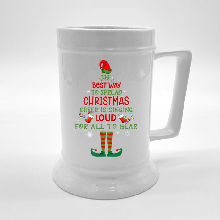 Spread Christmas Cheer Sing Out Loud Funny Festive Christmas Front & Back Beer Stein