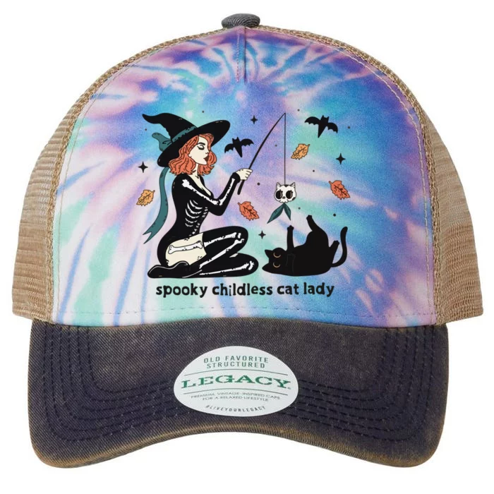 Spooky Childless Cat Lady Kamala Halloween Legacy Tie Dye Trucker Hat