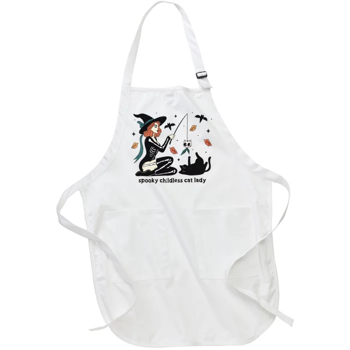 Spooky Childless Cat Lady Kamala Halloween Full-Length Apron With Pocket