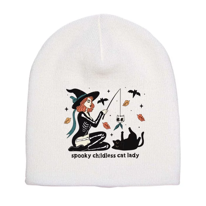 Spooky Childless Cat Lady Kamala Halloween Short Acrylic Beanie