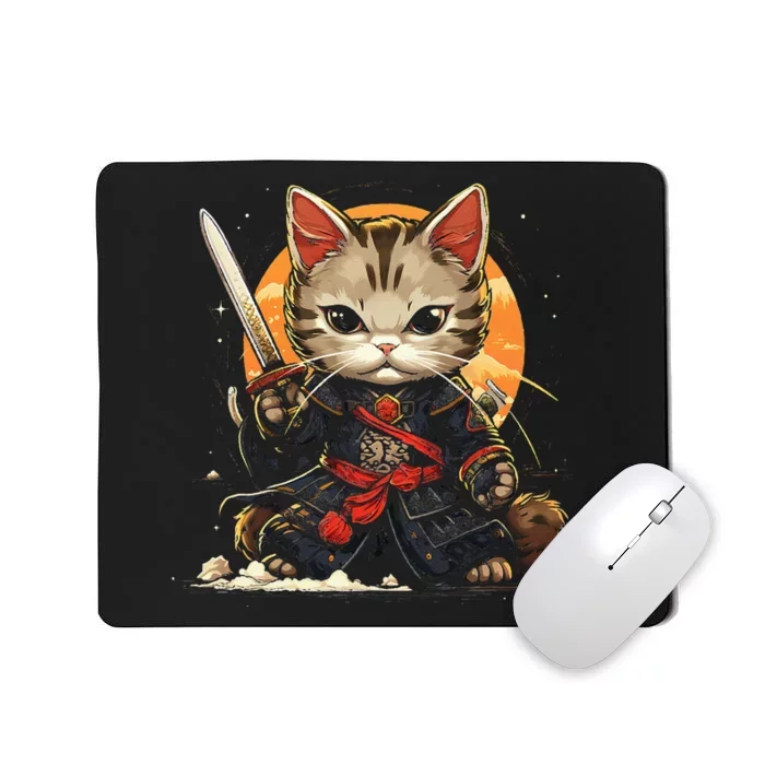 Samurai Cat cute Mousepad