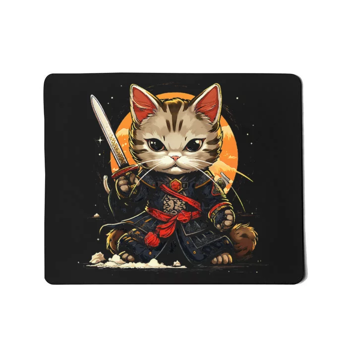 Samurai Cat cute Mousepad