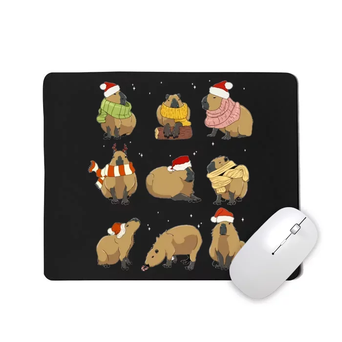 Santa Capybara Crew Christmas Funny Capybaras Lover Xmas PJ Mousepad