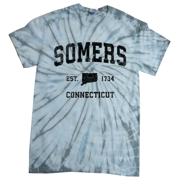 Somers Connecticut Ct Vintage Sports Tie-Dye T-Shirt