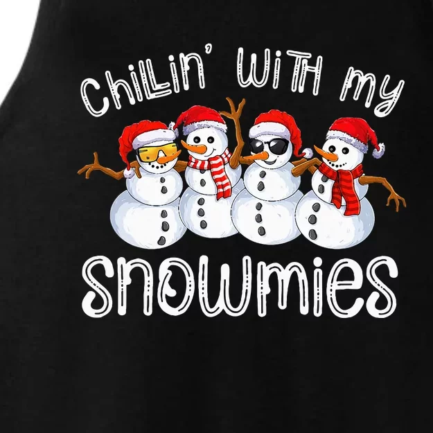 Snowman Christmas Chillin With My Snowmies Ugly Ladies Tri-Blend Wicking Tank