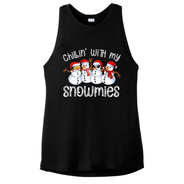 Snowman Christmas Chillin With My Snowmies Ugly Ladies Tri-Blend Wicking Tank