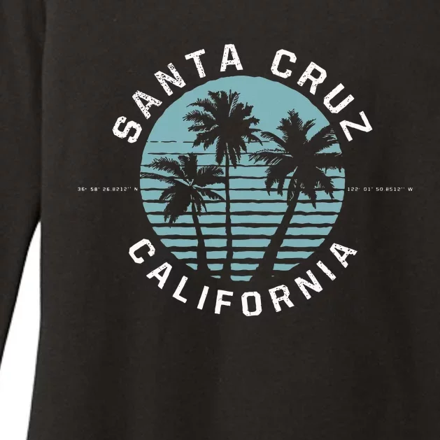 Santa Cruz California Sunset 70s 80s Surfer Summer Sun Womens CVC Long Sleeve Shirt