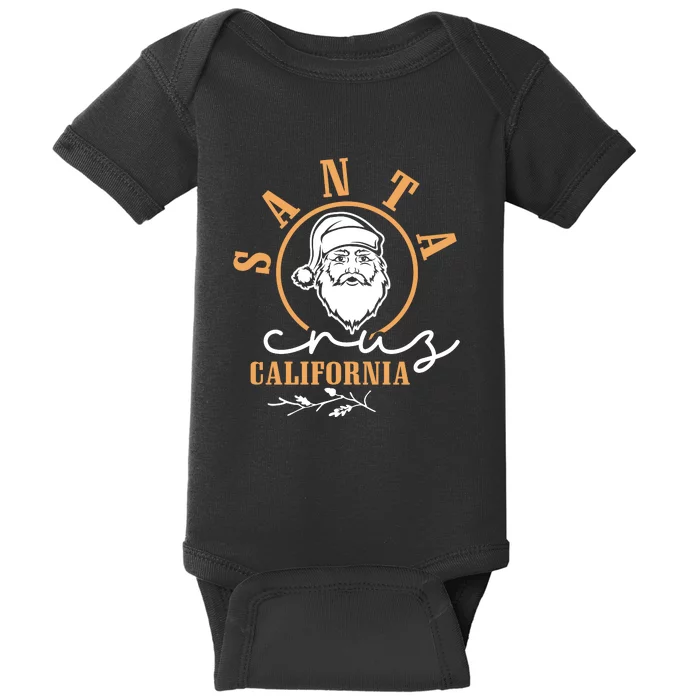 Santa Cruz California Funny Christmas Baby Bodysuit