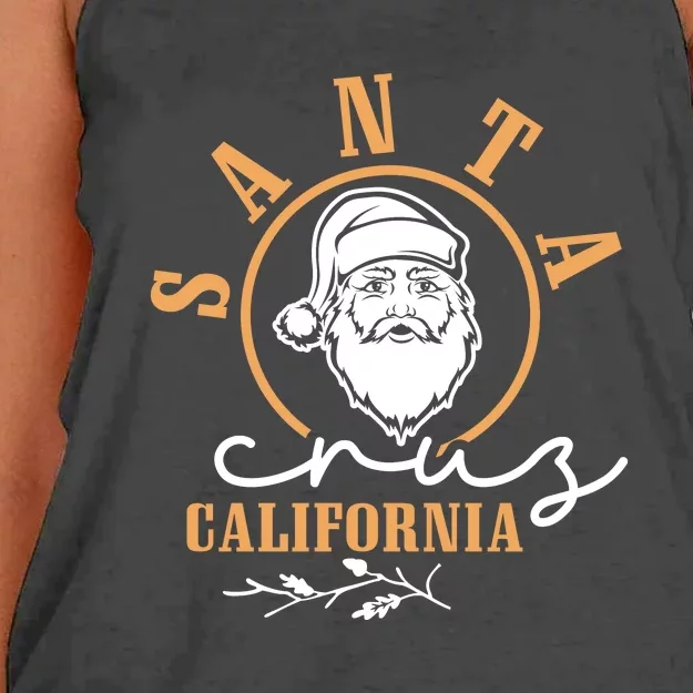 Santa Cruz California Funny Christmas Women's Knotted Racerback Tank