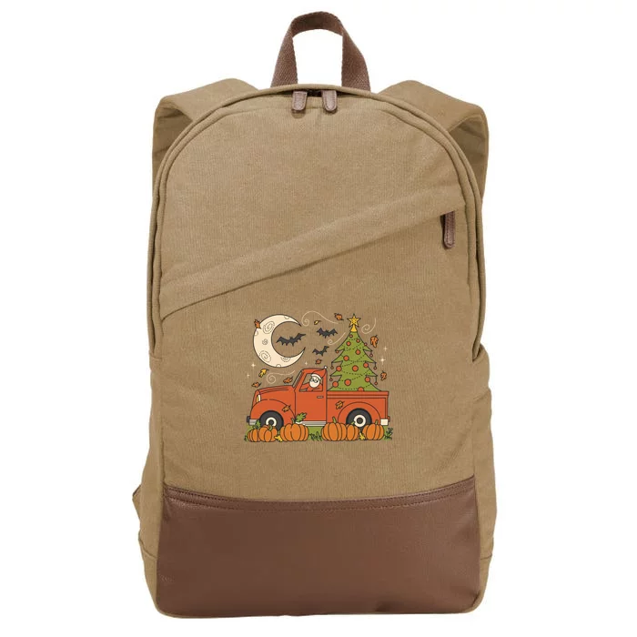 Santa Claus Christmas Holiday Truck Cotton Canvas Backpack