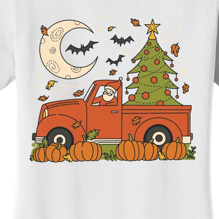 Santa Claus Christmas Holiday Truck Women's T-Shirt